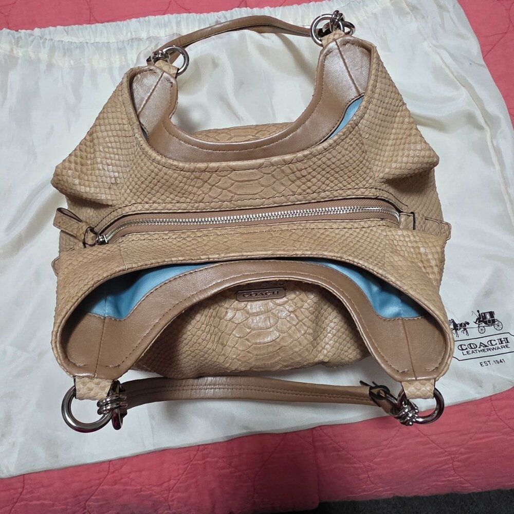 Maddison Embossed Maggie Python Coach Bag - image 6